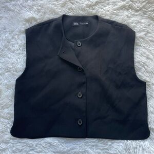 ZARA Cropped‎ Button Up Vest
